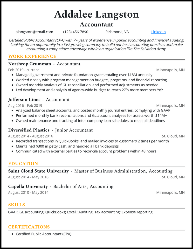 24 Accountant Resume Examples That Worked in 2024