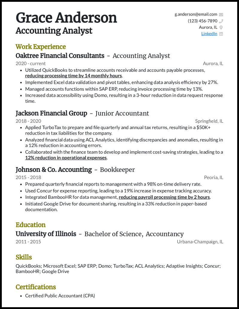 24 Accountant Resume Examples That Worked in 2024