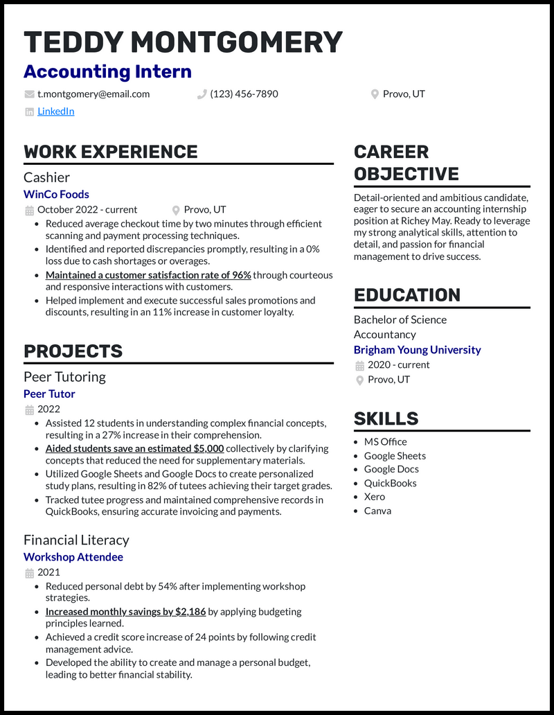 5 Internship Resume Examples To Jumpstart Your Career