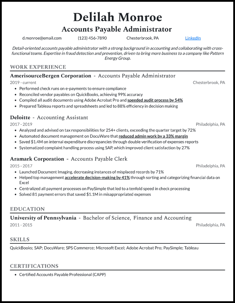 9 Accounts Payable Resume Examples Built For 2025 Accounts Payable Administrator Gray Resume Example 