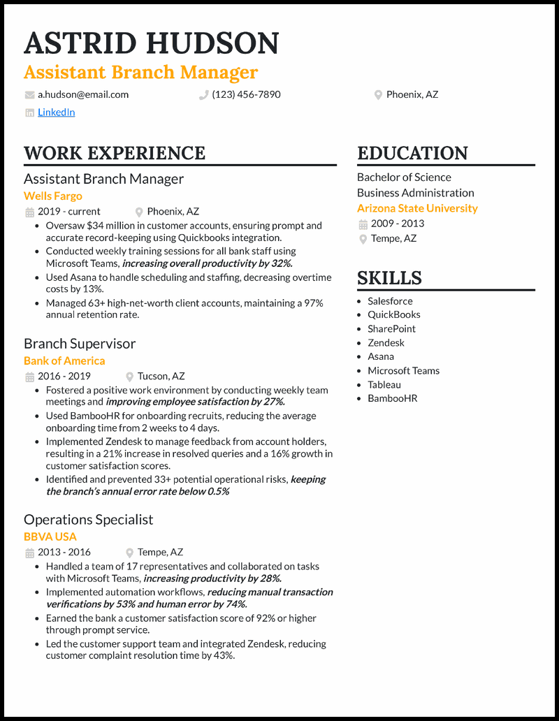 11 Assistant Manager Resume Examples for 2025