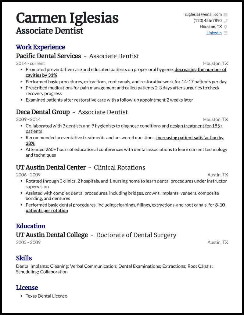 5 Dentist Resume Examples Guaranteed to Work in 2023 (2023)