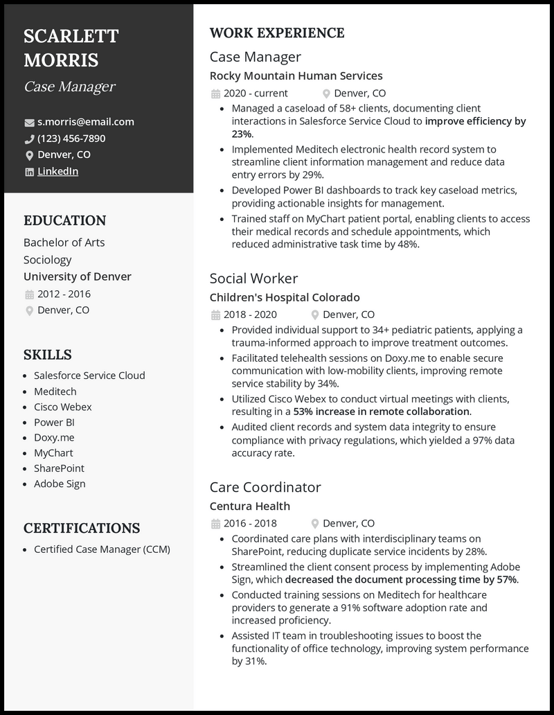 how to write a manager resume