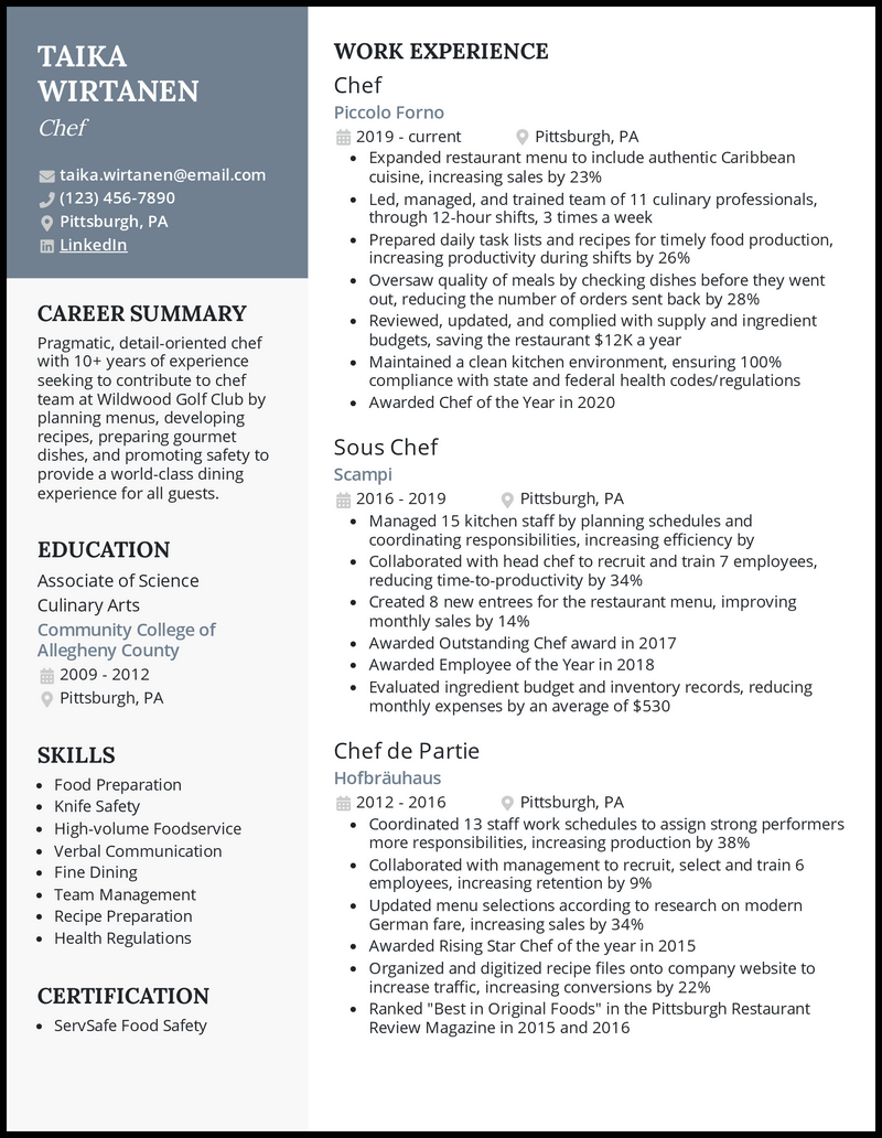 chef resume examples samples Executive chef resume samples