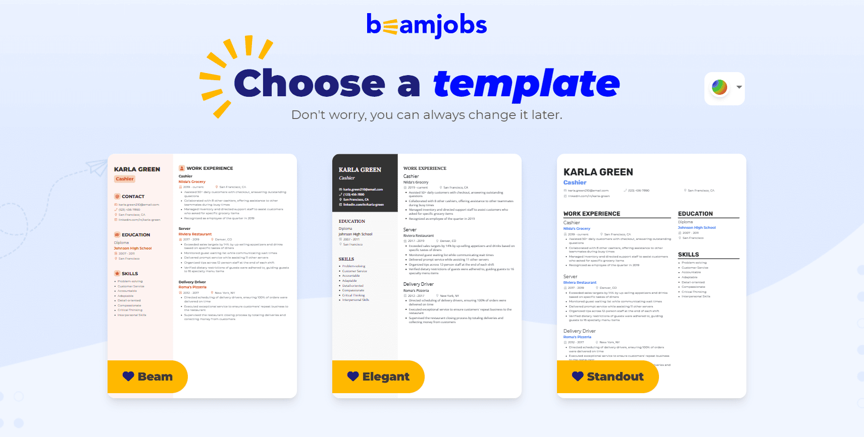 Choose a resume template designed to pass the ATS