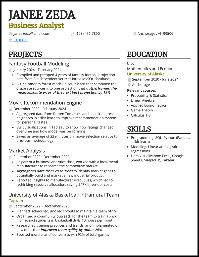 student resume