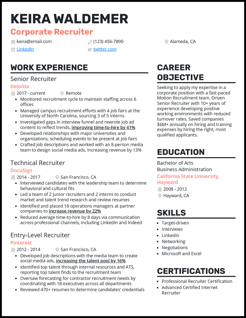 corporate recruiter resume examples        
        <figure class=