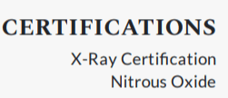 Certifications section for a dental assistant resume with x-ray and nitrous oxide certifications