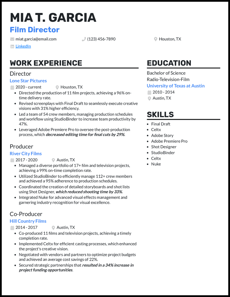 7 Director Resume Examples Templates 