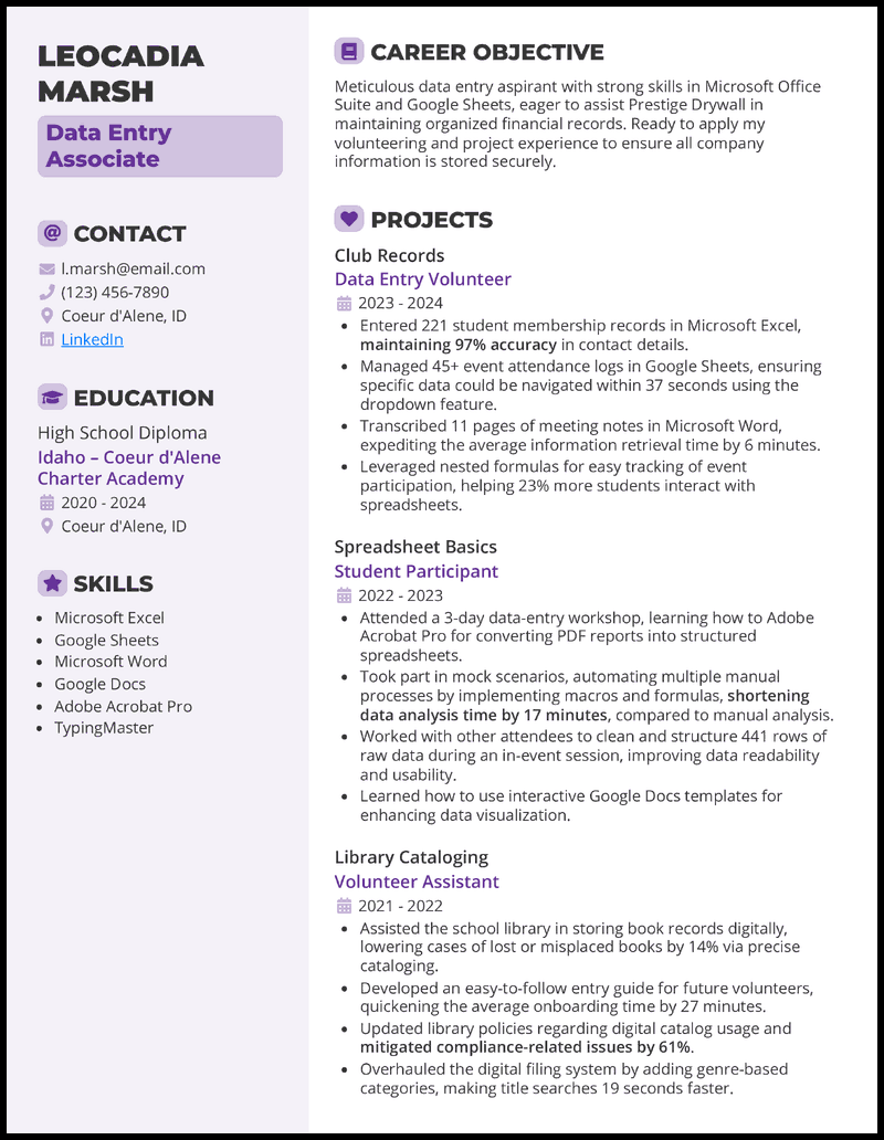 Entry level data entry 12 resume example retail clerk experience