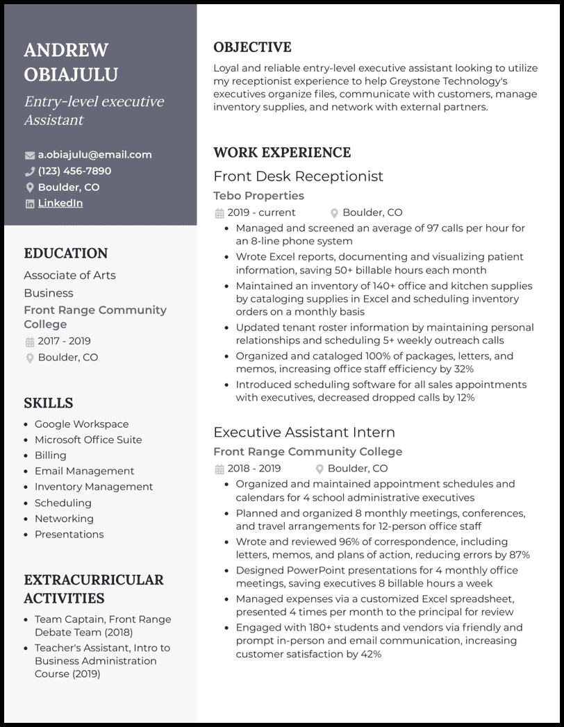 16 Executive Assistant Resume Examples for 2024