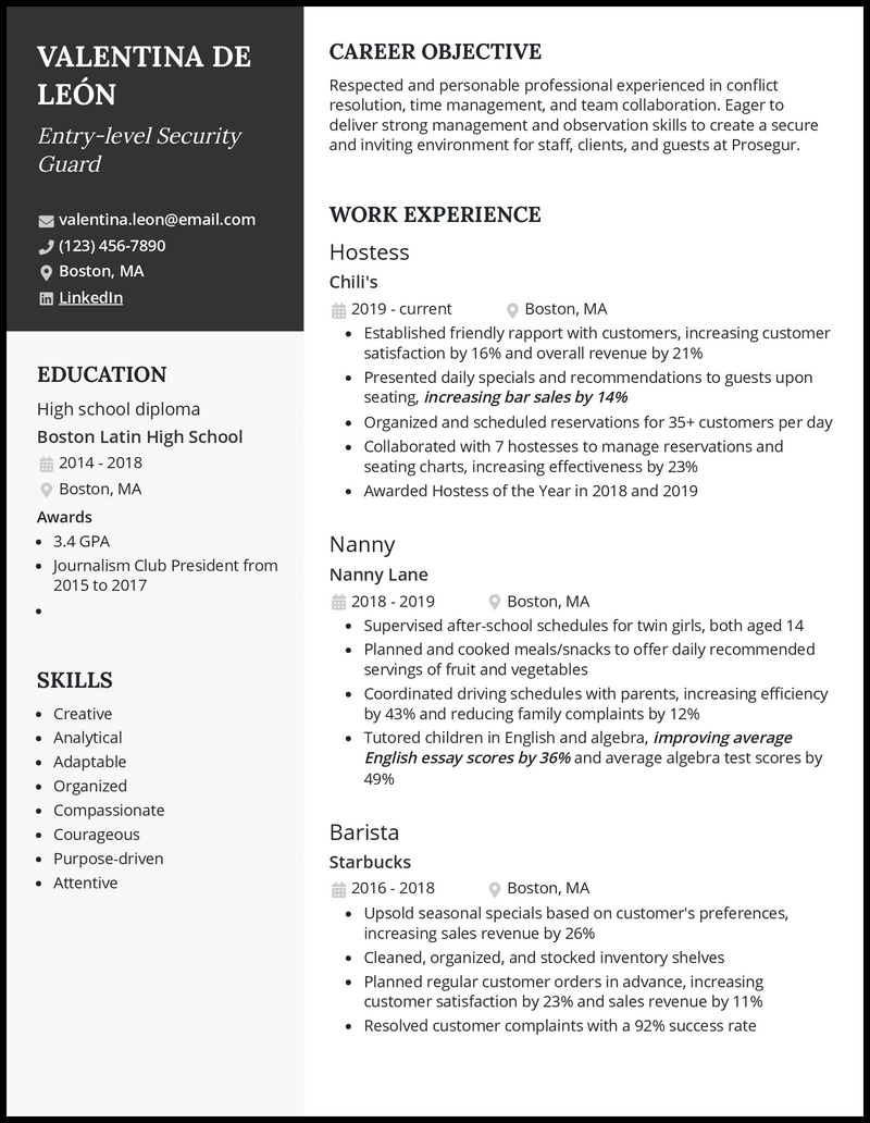 Entry-Level Security Guard Resume Examples For 2023, 52% OFF