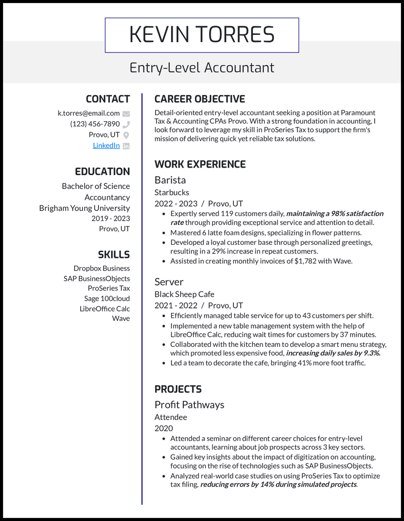5 Entry Level Accountant Resume - Entrylevel Accountant 5 Royal Blue Resume Example 