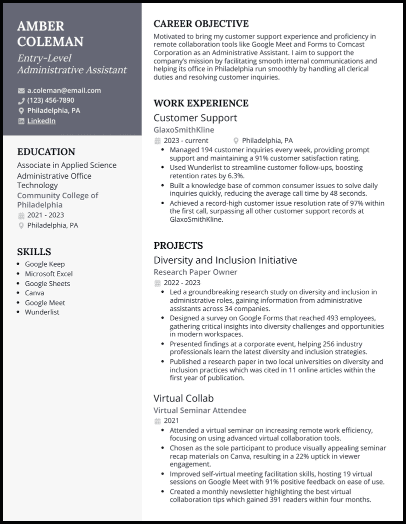 5 Real Entry Level Admin Assistant - Entrylevel Administrative Assistant 2 Gray Resume Example 