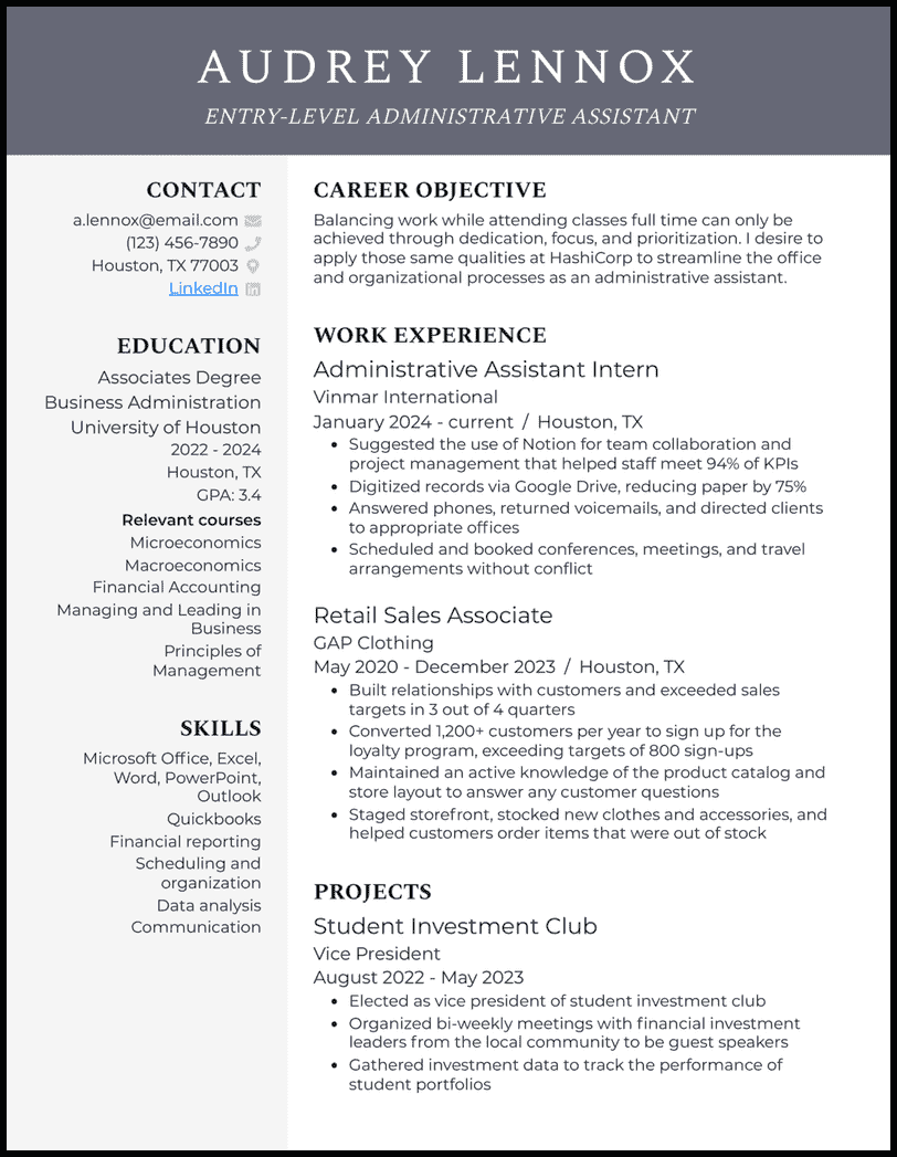 5 Real Entry Level Admin Assistant - Entrylevel Administrative Assistant Gray Resume Example 