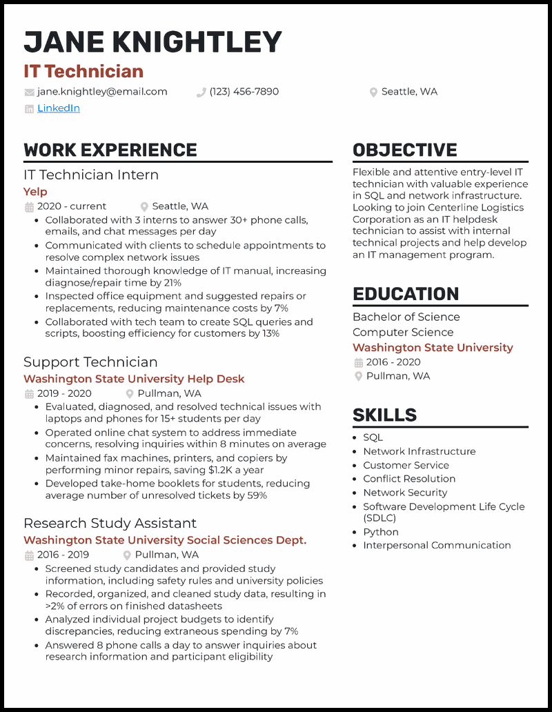 11 Best IT Resume Examples & Samples for Information Technology Jobs