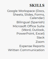 Executive assistant resume skills