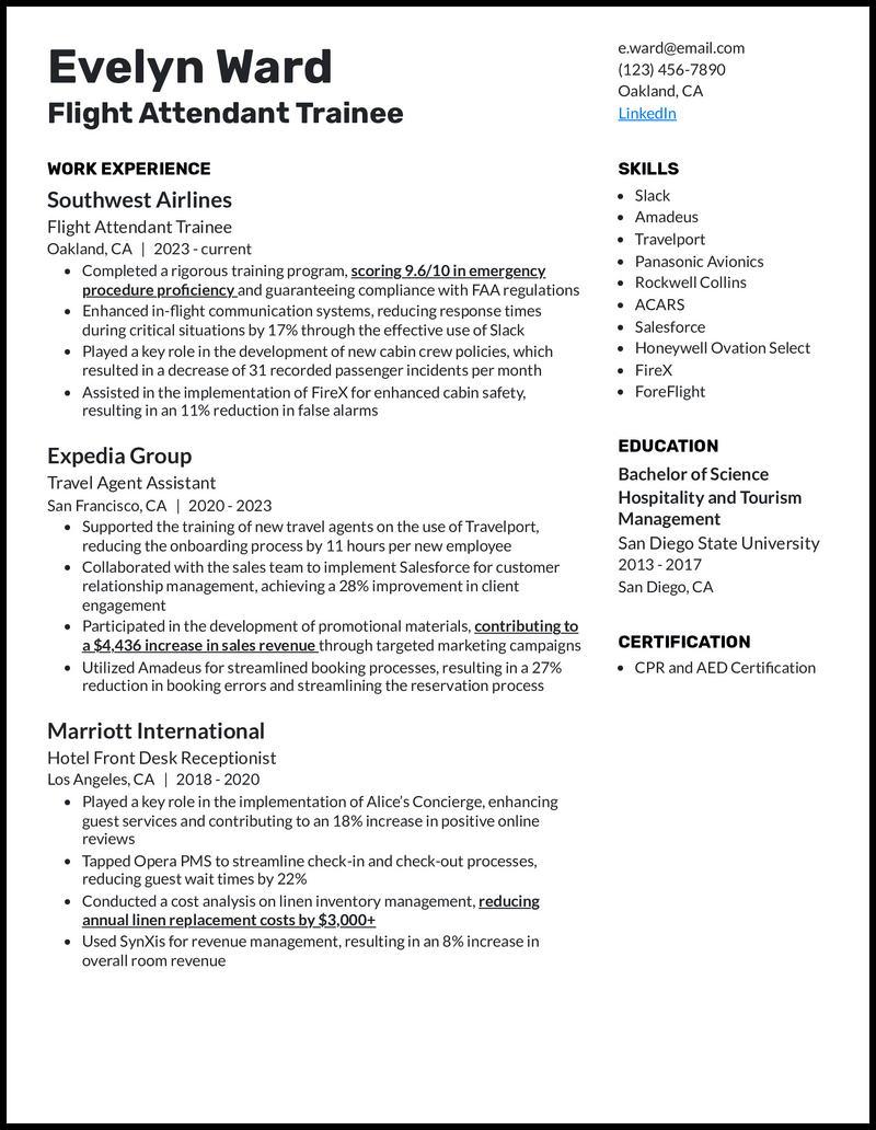 11 Flight Attendant Resume Examples - First Time Flight Attendant Black Resume Example 