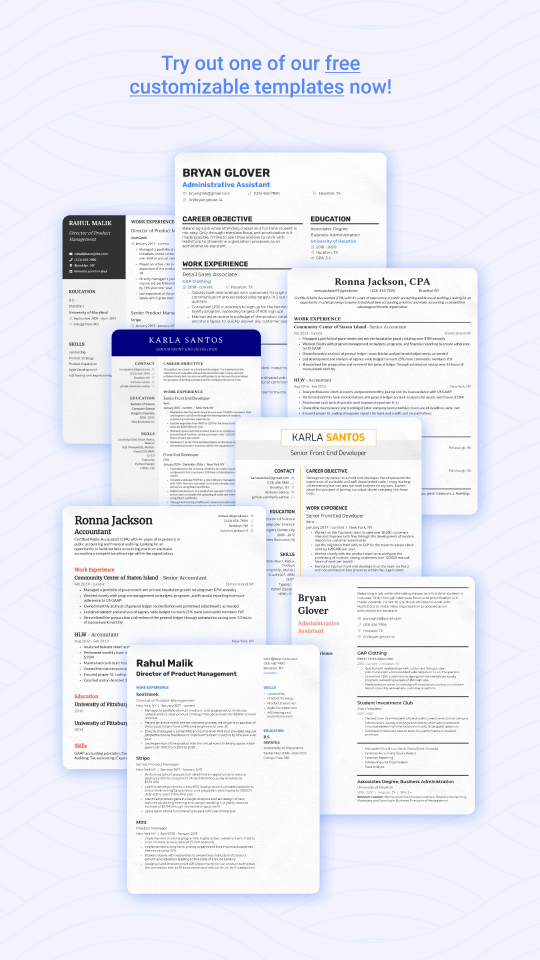 Free resume templates for download