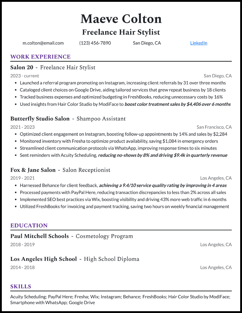 11 Hair Stylist Resume Examples Templates 