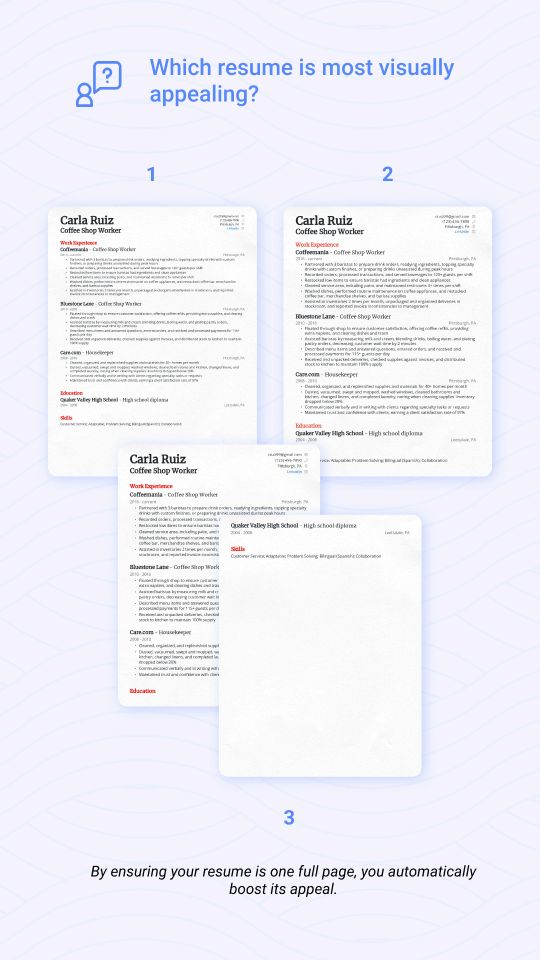 Which resume is most visually appealing.