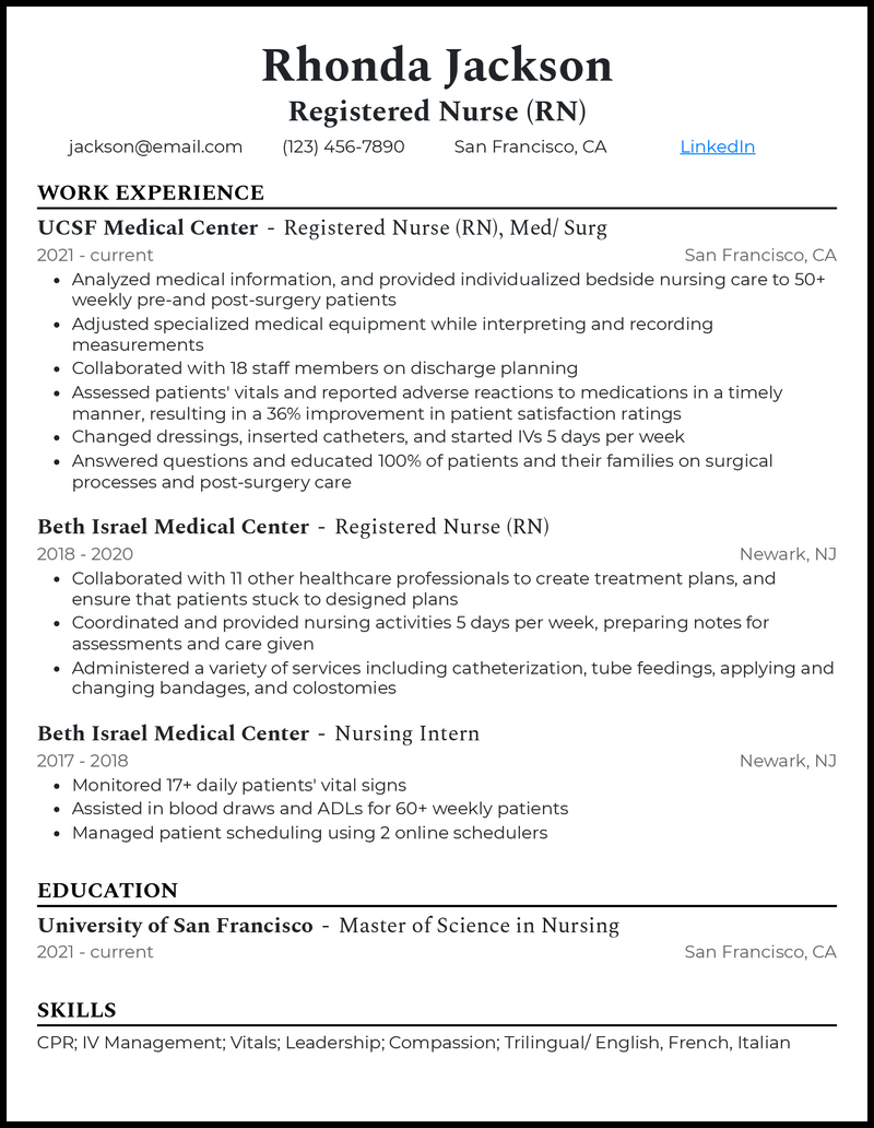 3 Graduate Nursing Student Resume Examples for 2023