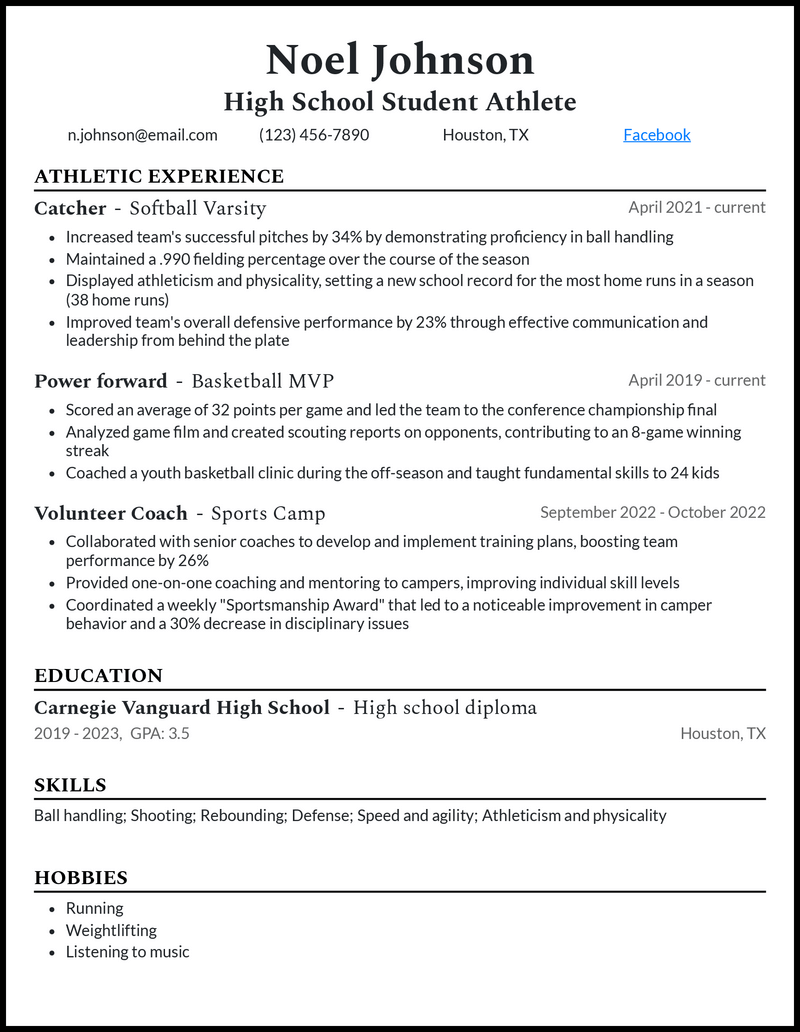 sample-high-school-student-resume-for-college