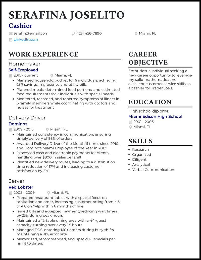 resume for stay at home mom with no work experience