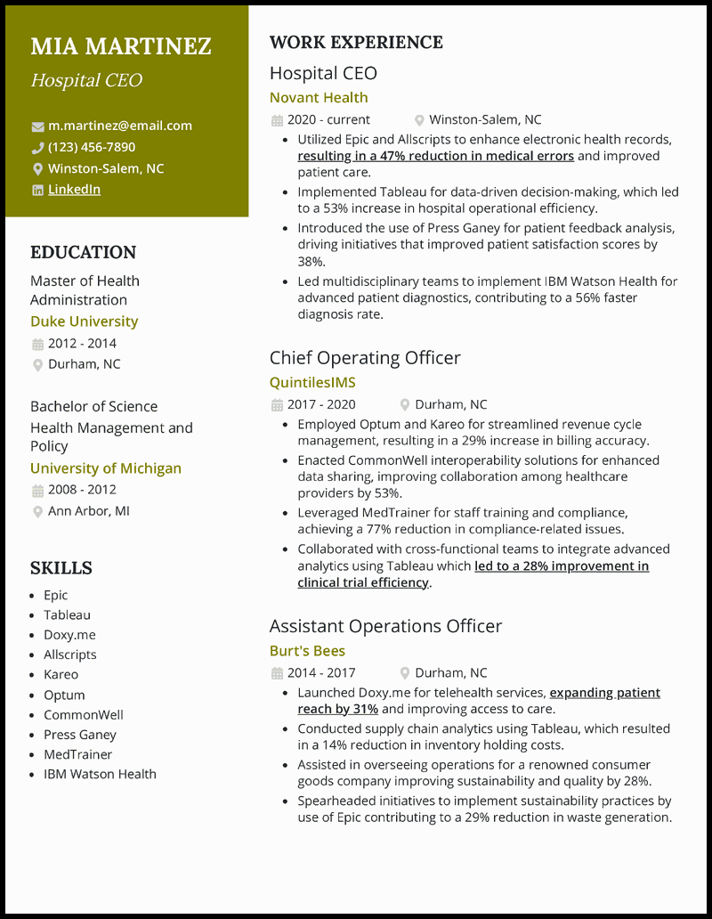 9 CEO Resume Examples [& Templates]