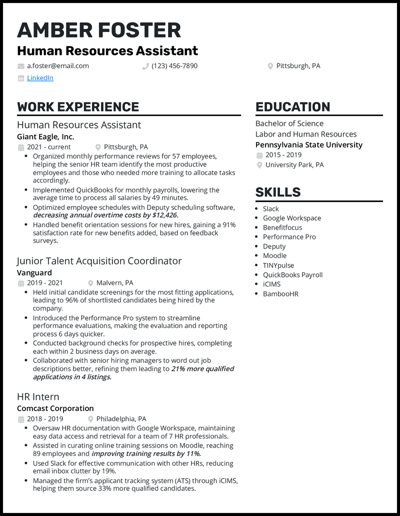 5 Human Resources HR Assistant - Human Resources Assistant 3 Black Resume Example 
