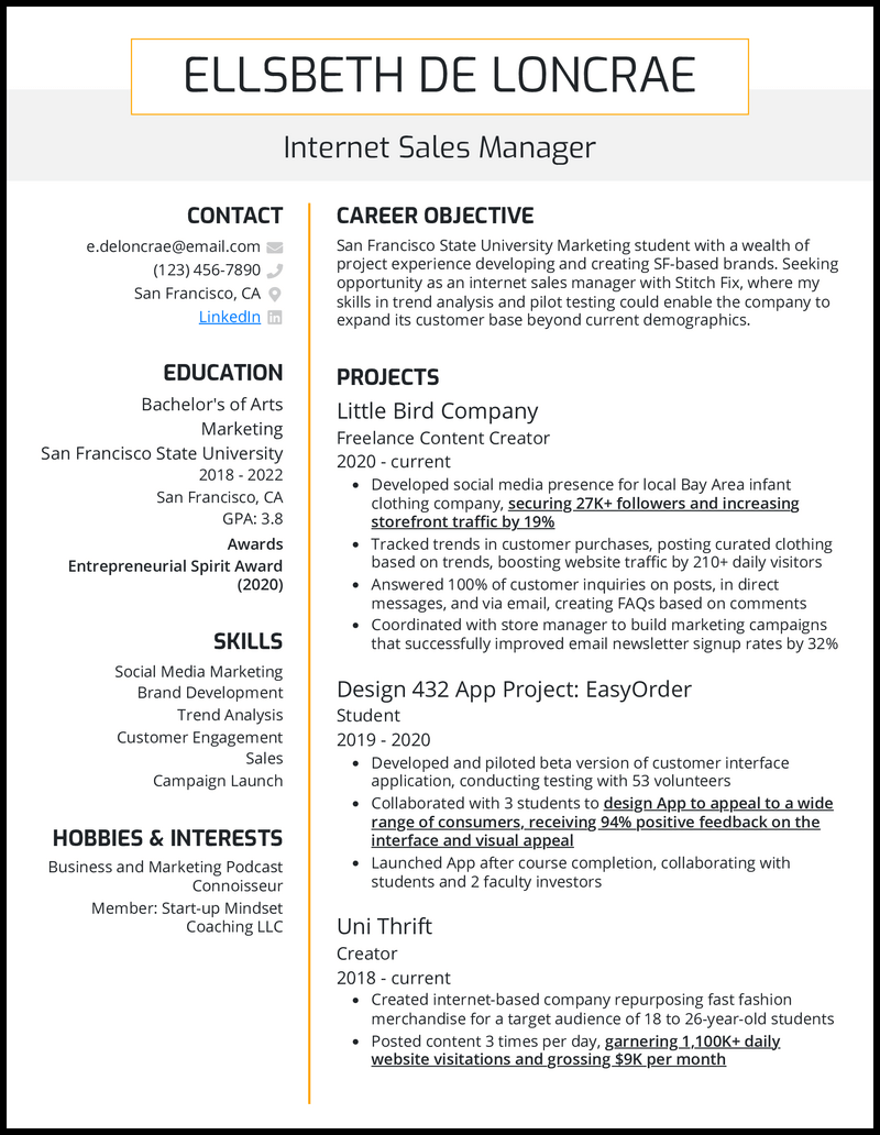 Sales Manager Resume