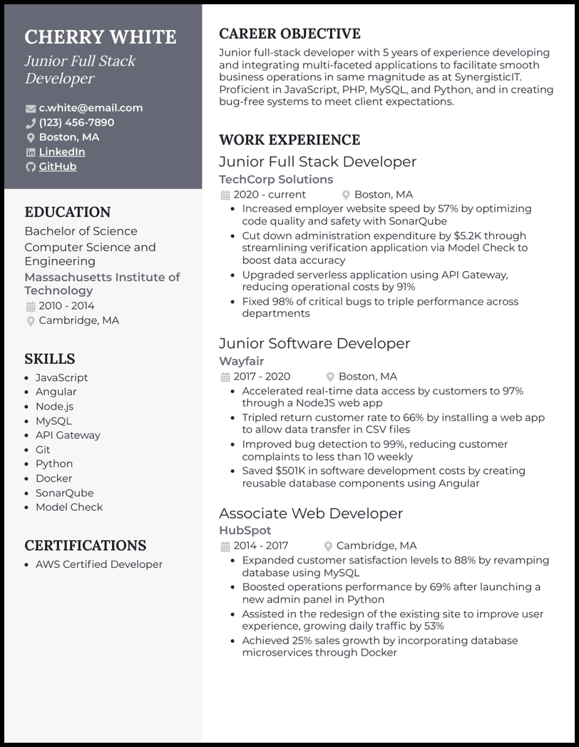 13 Real Full-Stack Developer Resume Examples That Worked in 2025