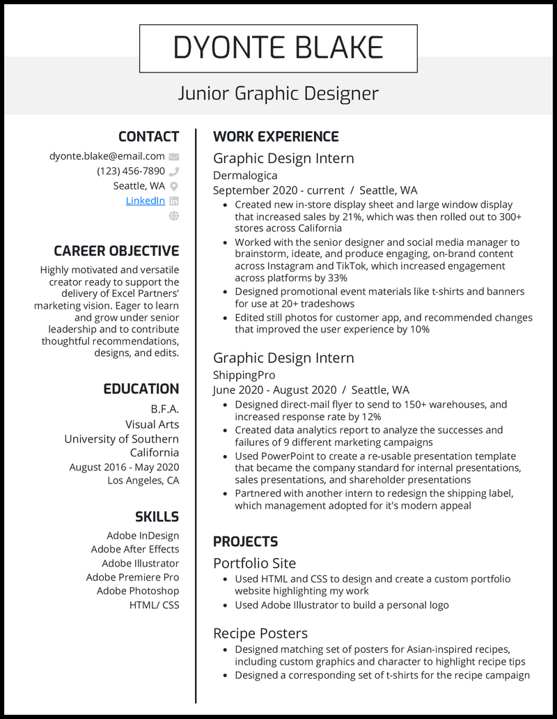 19 Graphic Designer Resume Examples That Work In 2024 