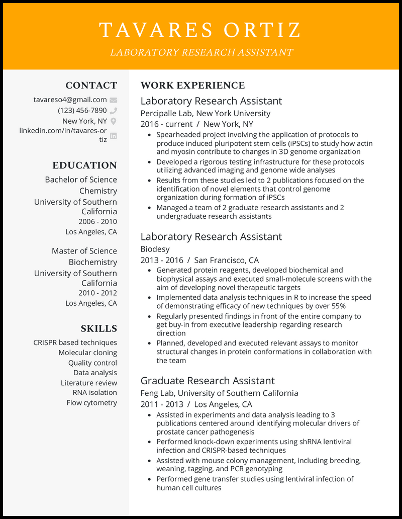 13 Real Research Assistant Resume - Laboratory Research Assistant Yellow Resume Example 