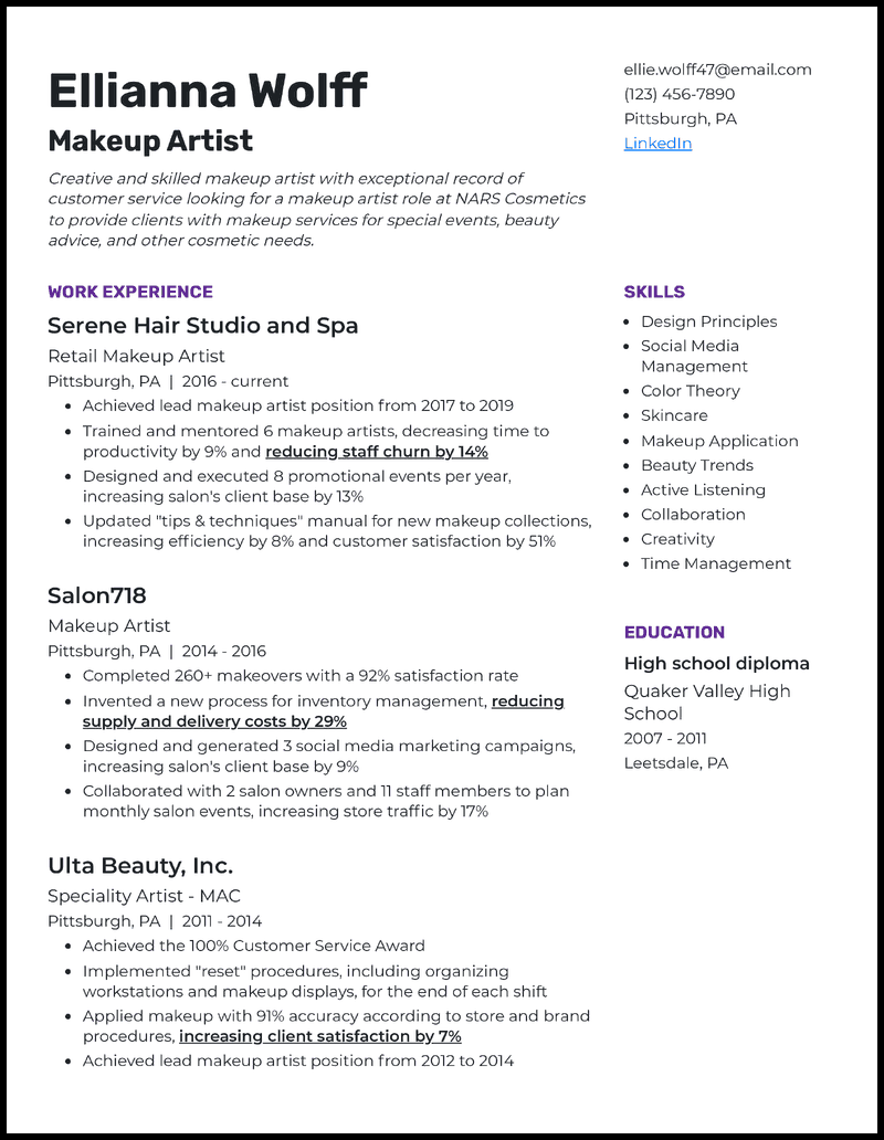 7 Artist Resume Examples [& Templates]