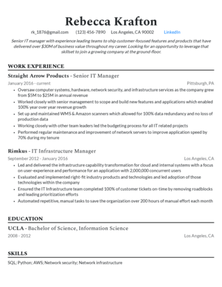 Management resume template 1