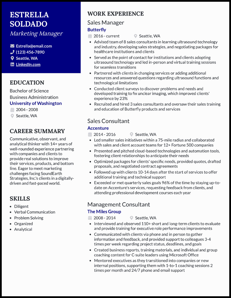 27 Marketing Manager Resume Examples for 2026
