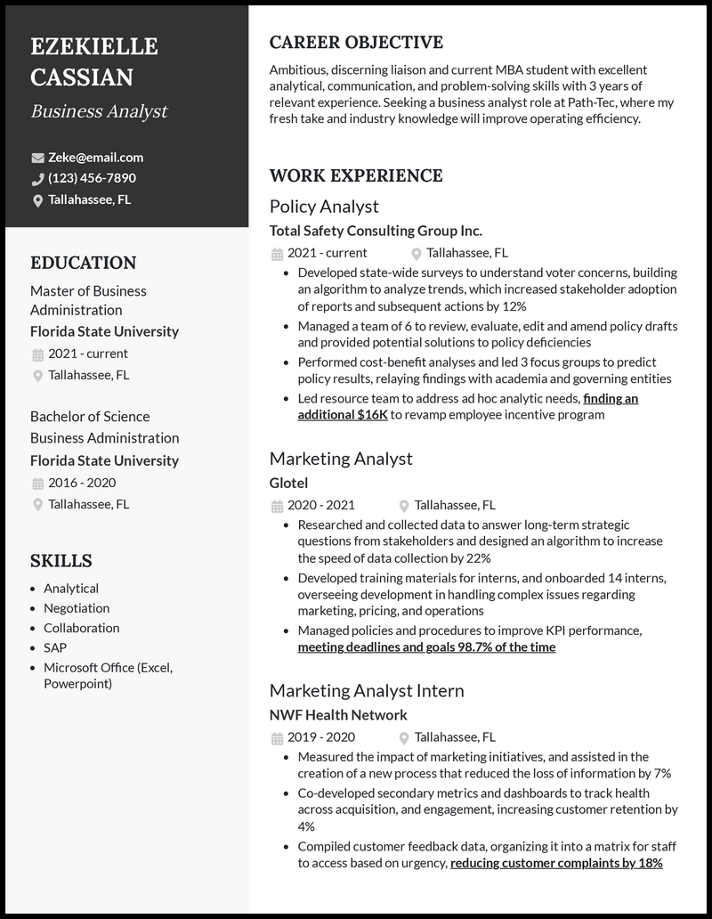 3 MBA Student Resume Examples Proven to Work in 2024