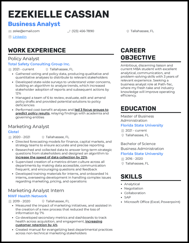 MBA Modern Resume Template Kickresume, 44% OFF