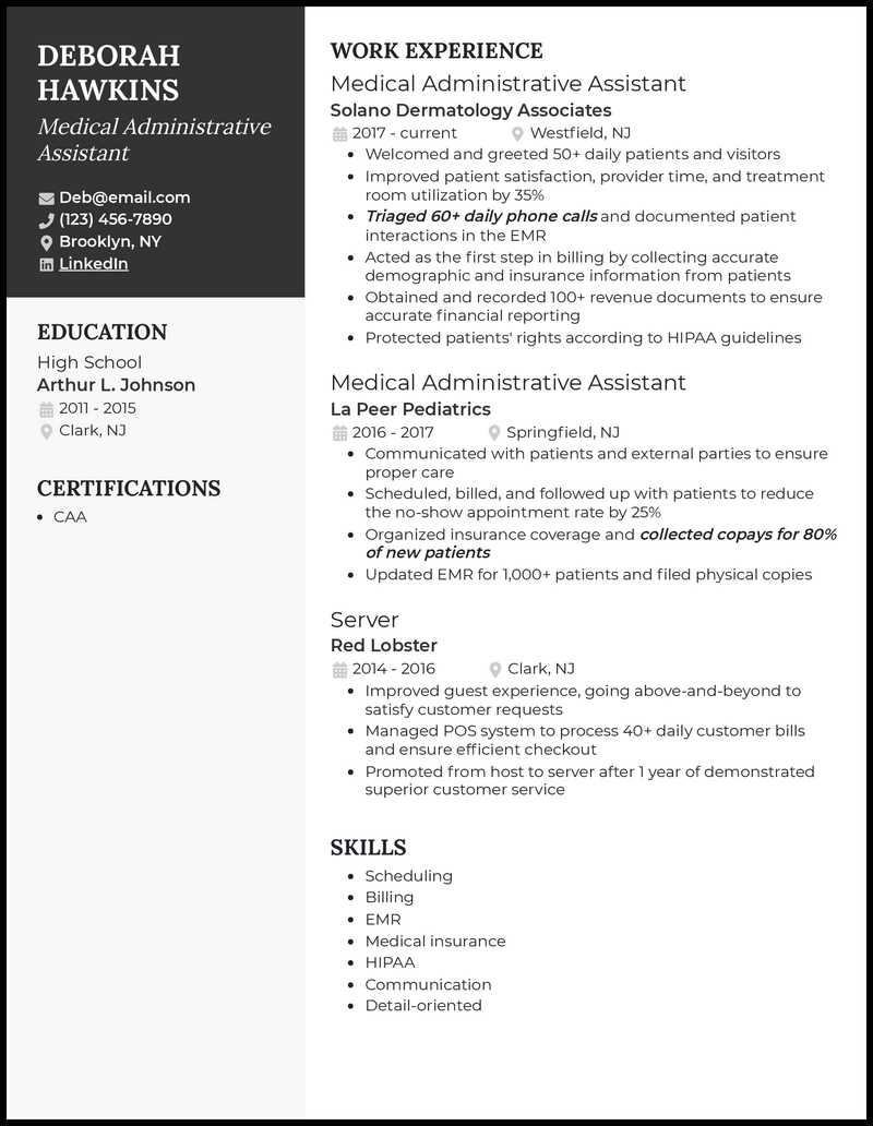 3 Real Medical Administrative Assistant Resume Examples   Medical Administrative Assistant Elegant Resume Example 