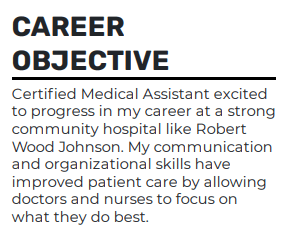 Medical assistant resume objective example