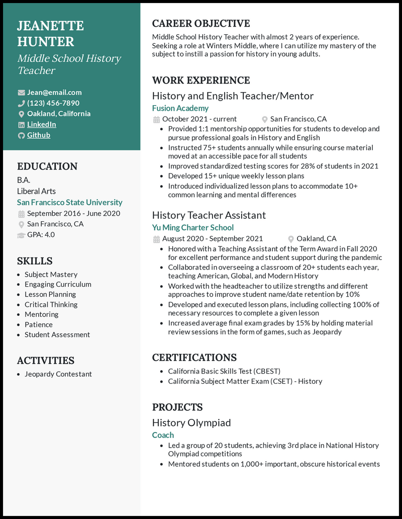 resume-sample-2021