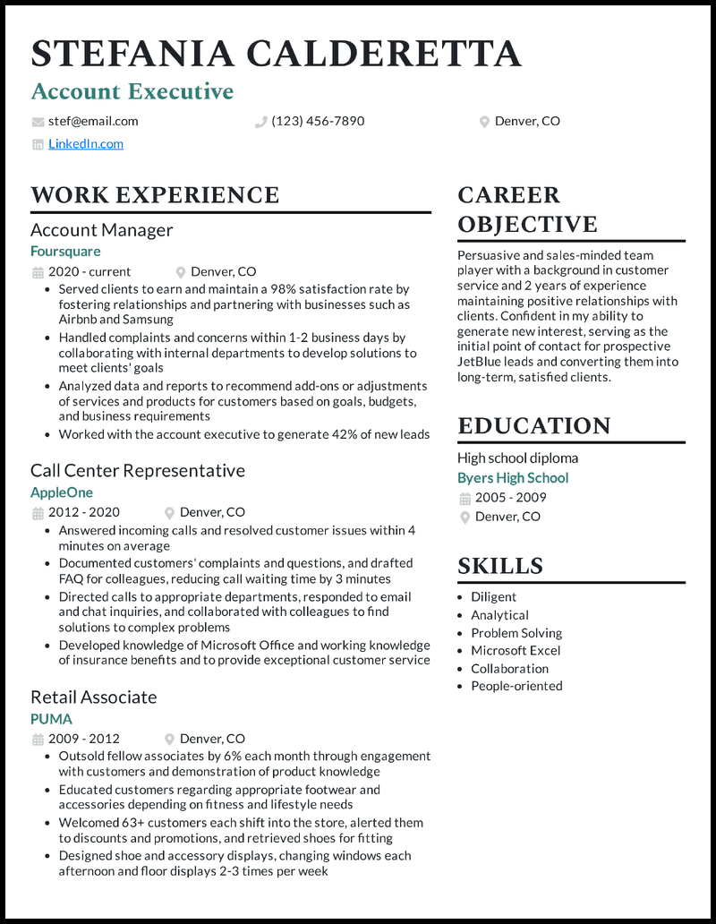 resume skills examples for multiple jobs