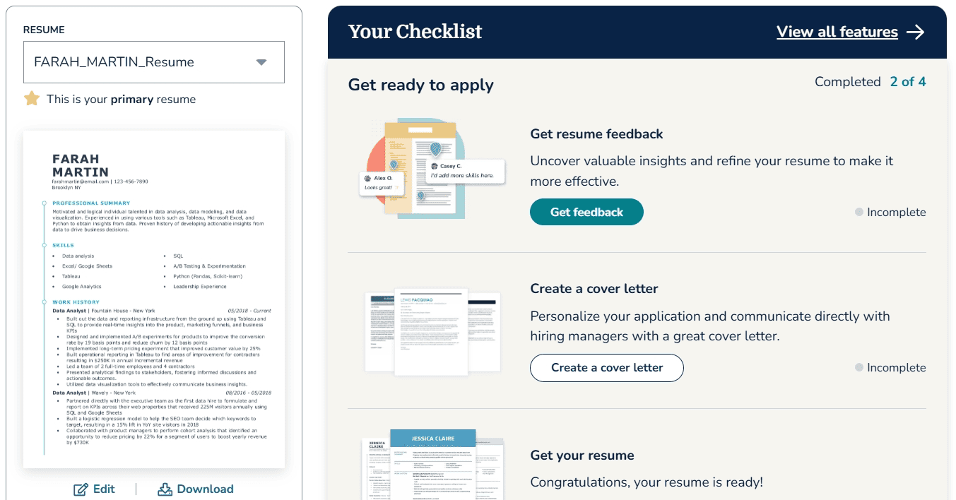MyPerfectResumes' resume builder platform