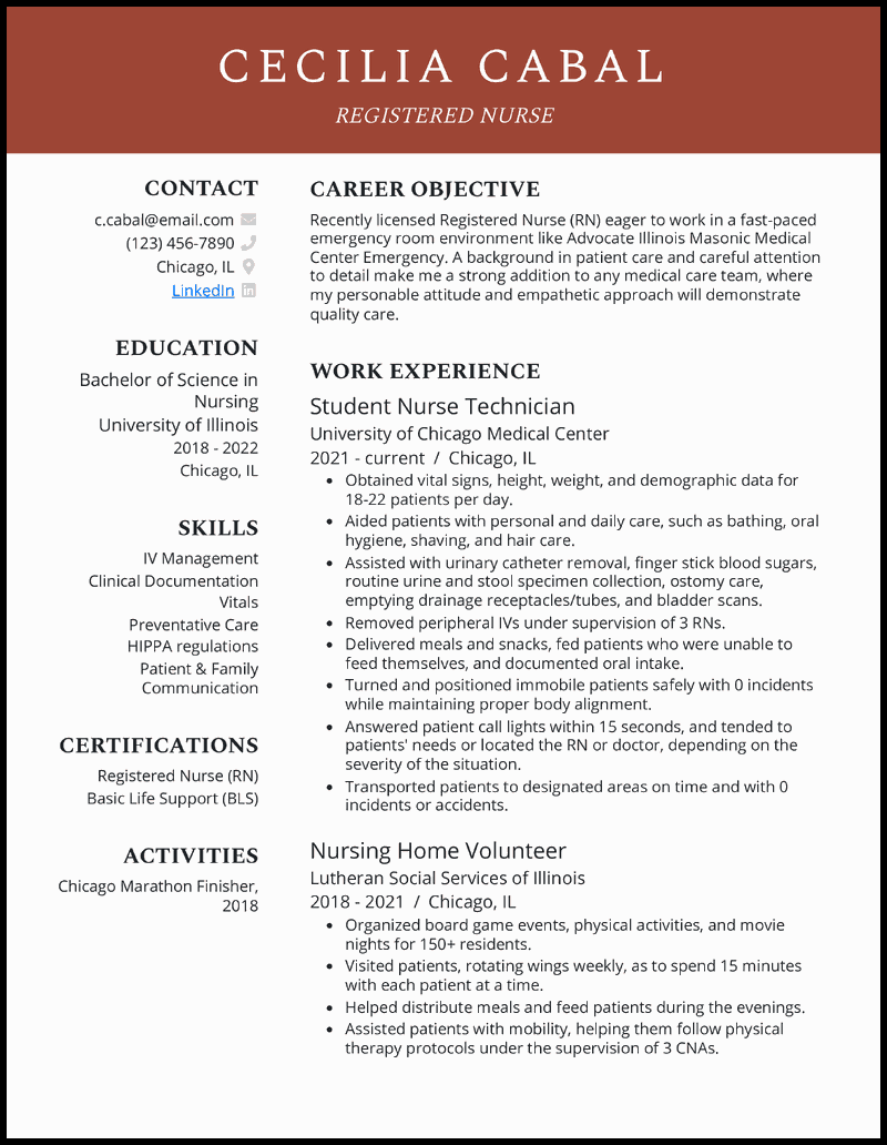 free new grad nursing resume templates