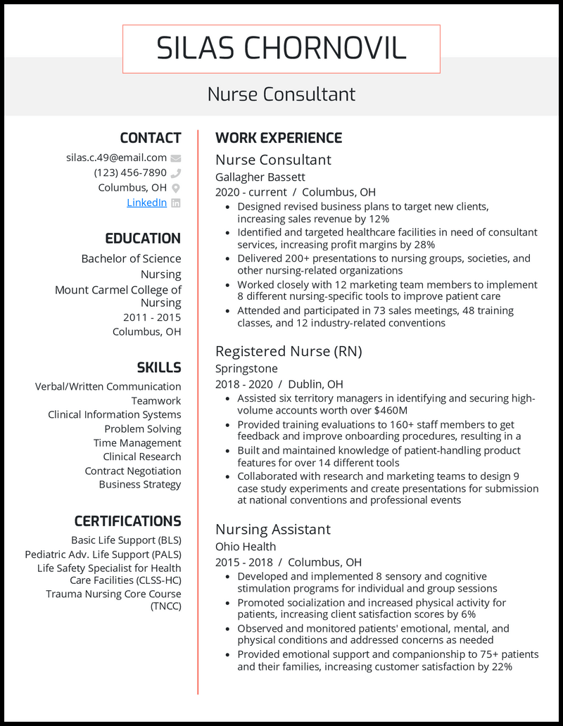 resume for registered nurse with no experience