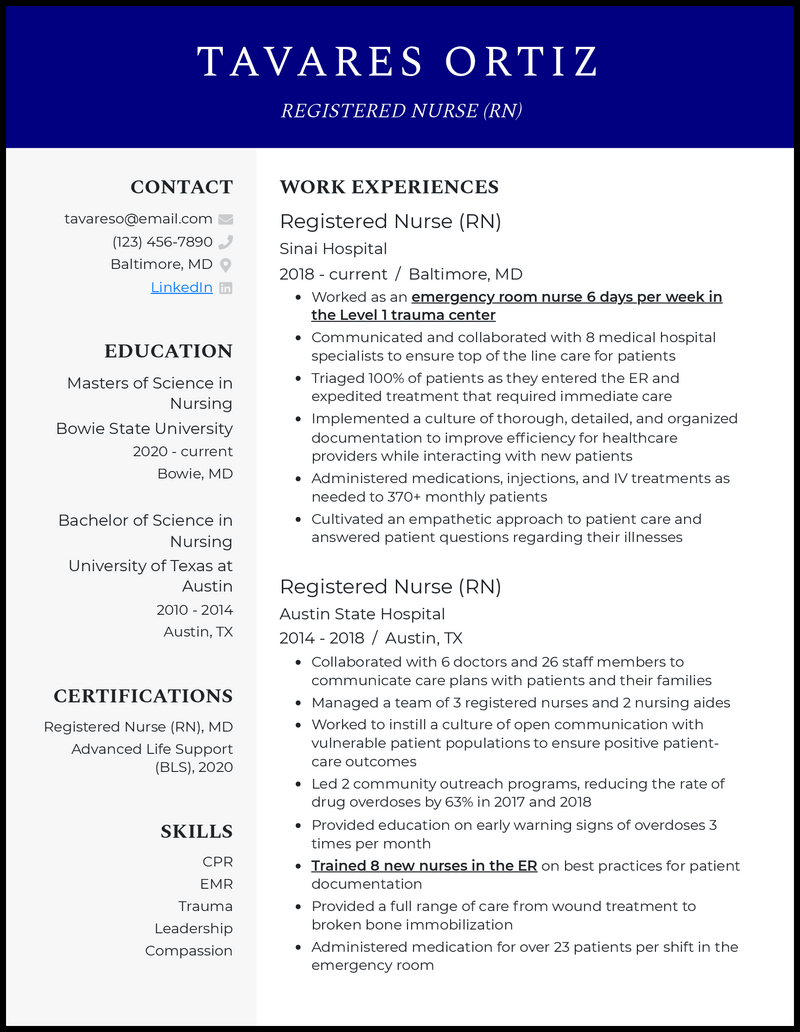 Elegant nurse practitioner student resume example