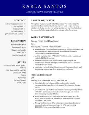 resume samples for 2022