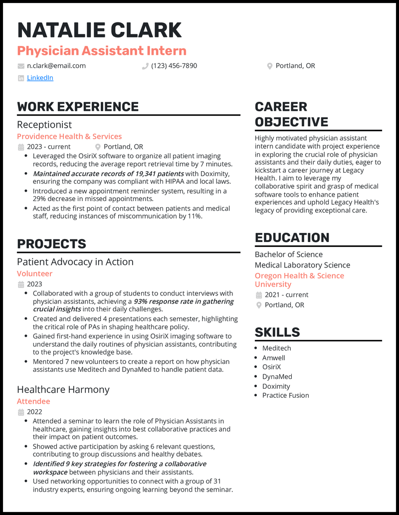 5 Physician Assistant (PA) Resume Examples [& Templates]