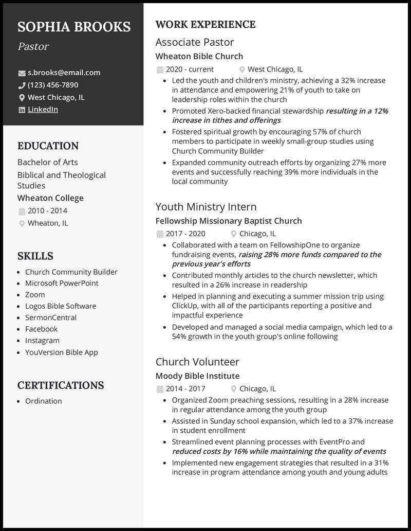 7 Pastor Resume Examples That Got the Job in 2025